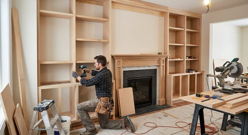 Fireplace Shelves Installation in Raleigh, NC